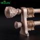Gold Retro Curtain Pole , Double Rod Curtain Rod 1.2mm Thickness