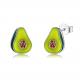 1.1x0.9cm 2.29g Sterling Silver Jewelry Earrings Unisex Avocado Earrings Studs