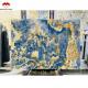 Blue Golden Onyx Stone Slabs Natural Translucent Marble for TV Background Wall Panels