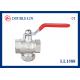 1/2 To 1  Female X Female 25 Bar Brass Ball Valve With Filter Flat Lever Handle