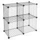 4 Cube Wire Grid Storage Shelves Black 14 X 14 Stackable Grid Shelf