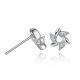 High Quality In Stock fashion zircon platinum plated allergy Personality drill windmills stud earrings