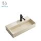 Concealed Drainage Control Ceramic Counter Top Wash Basin Creamy Toned
