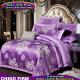 Beatiful Home Using Purple Flowers Jacquard Luxury Bedding Sets