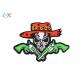 Twill Material Gun Skull Custom Motorcycle Patches Sew On Backing For Leather Vest