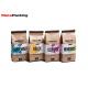 Food Grade Heat Seal Stand Up Coffee Pouches , Packaging Tin Tie Brown Paper Coffee Bags