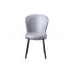 Wrought Iron Family Grey Upholstered Dining Chair