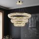 3000K To 6500K Three Ring Crystal Chandelier LED Source K9 Crystal