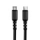 2A 3Feet Black Data USB Cable , CE ROHS USB C To Micro USB Cable