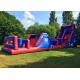 Inflatable Boot Camp Obstacle Courses Blue & Red Customized Commercial Activities Game