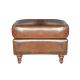 Comfortable Relax Vintage Leather Furniture Medium Brown Storage Ottoman For Home