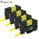 4PK TZe-631 TZ631 Compatible With Brother P Touch Label Tape 12mm Yellow PT-H100