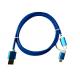 OEM Micro Type C Data Cable Blue Color Electroplating Copper Endurable