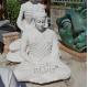 Natural Stone Meditating Buddha Statue White Marble Sitting Buddha Sculpture Garden Hand Carved