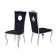 Modern 56x50x110cm Leather Dining Room Chair Highback Black PU Dining Chairs