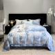 Solid Random Designs Quilts Luxury Bedding Set with Washed Cotton Silk Embroidery