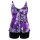 2018 New Plus Size One piece Swimsuit Floral Print Swimsuit Women Push up with