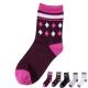 2015 Hot selling christmas diamond check patterned design wool socks for women
