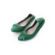 high quality green goatskin beautiful girl student shoes designer shoes foldable