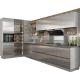 Gray Gloss Modular Stainless Steel Kitchen Cabinet Set Modern L Shaped