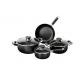 Aluminum Black Nonstick Pan Set 7 Piece Stamped Cookware OEM