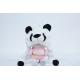 Warm Plush Panda Hat Black / White Color Customized Logo Polyester Material