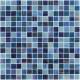 Soft blue gold line glass mosaic mix pattern fountain decoration material