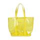 Yellow Clear PVC Tote Bag with Emboss Logo , Women Transparent Shoulder Bags