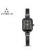 Fine Fashion Square Faced Womens Watches , Black Quartz Water Resistant Watch