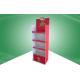 Red Four Shelf Cardboard Free Standing Display Units PP Lamination for Snack