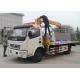 5 Meters Flatbed Wrecker Tow Truck With 3.2 Ton XCMG Crane Vehicle Lifting