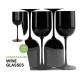 Unbreakable Modern Black Plastic Wine Glasses 15.5oz 450ml Recyclable