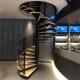 Black Anti Slip Indoor Spiral Staircase SS304 Attic Readymade Steel Stairs