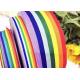 Polyester Rainbow Grosgrain Ribbon 2.5mm Thickness 3/8 Width Customized Color