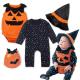 Custom halloween playsuits 3 sets cute pumpkin rompers clothes baby kids