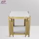 Living Dining Room Square Marble Top Table Gold Stainless Steel Legs