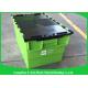 Transportation Turnover Box / Industrial Storage Containers with Plastic Attached Lid