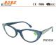 Fashionable reading glasses,made of plastic frame with diamond on the frame and temples, suitable for men and women