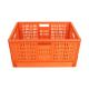 Orange Vented Box Foldable Plastic Crate for Agriculture Storage of Vegetables and Fruits