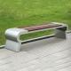 SUS304 Metal And Wooden Bench 1800mm Length Wood Bench Steel Legs