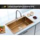 Top Mount Stainless Steel Kitchen Sinks Handmade Polished Surface