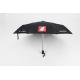 Black Automatic Open Close Umbrella Silk Screen Print Black Coating Durable