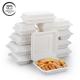 Eco Friendly 9x6 PPMF Clamshell Takeout Containers Disposable White Hinged Foam Food Boxes