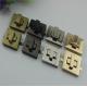 Factory Price Nickle Free Plating Gold Zinc Alloy Rectangle Metal Twist Turn Lock For Handbags