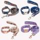 Pu Leather Personalized Dog Collars Custom Printed Charms Designer Dog Collars