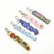 Custom OEM Cute Creative Embroidered Name Keychains Twill Fabirc With Merrow Border