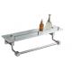 Glass Shelf with rail83410B -Square &Stainless steel 304&Brush&glass & Bathroom Accessories&kitchen,Sanitary Hardware