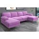 European Style corner Modern Design bar big purple Chenille sectional sofa u shape sofa for living room villa