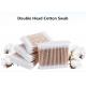Sanitary Double Head Medical Cotton Swab Stick With Wood Color