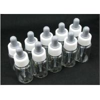 White Cap Clear Glass Dropper Bottles , Easy Refill 50ml Dropper Bottles